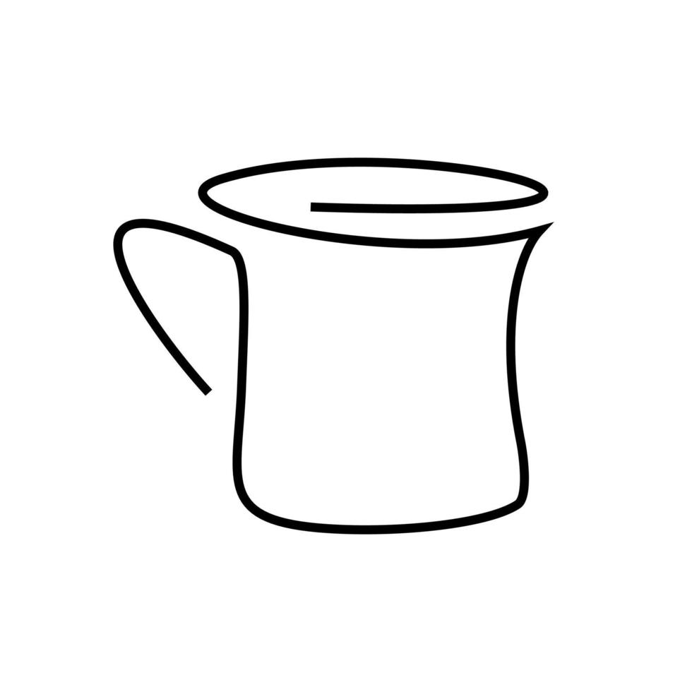 tillbringare ikon. mjölk kanna för kaffe. Barista lager. jag ett linje teckning. vektor illustration platt stil, minimalism
