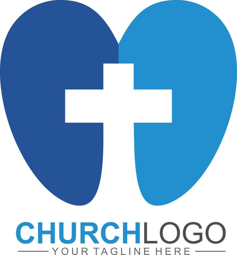 Cross-Logo-Vektordesign für die christliche Gemeinschaft vektor