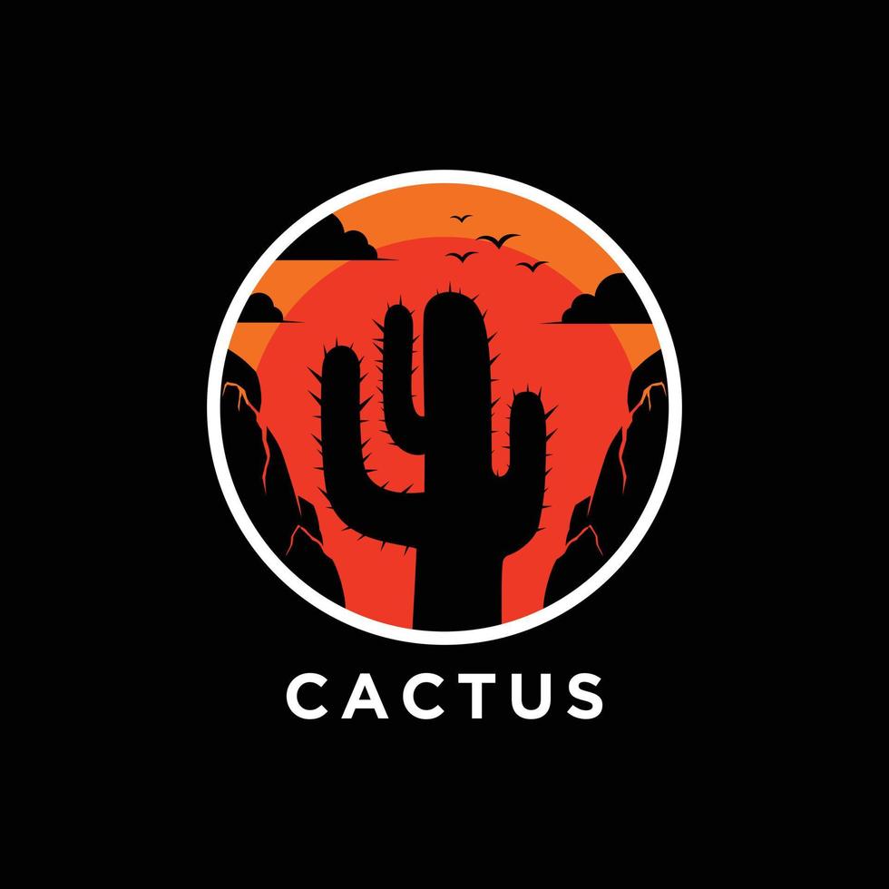 Kaktus-Silhouette-Icon-Design-Vektor vektor