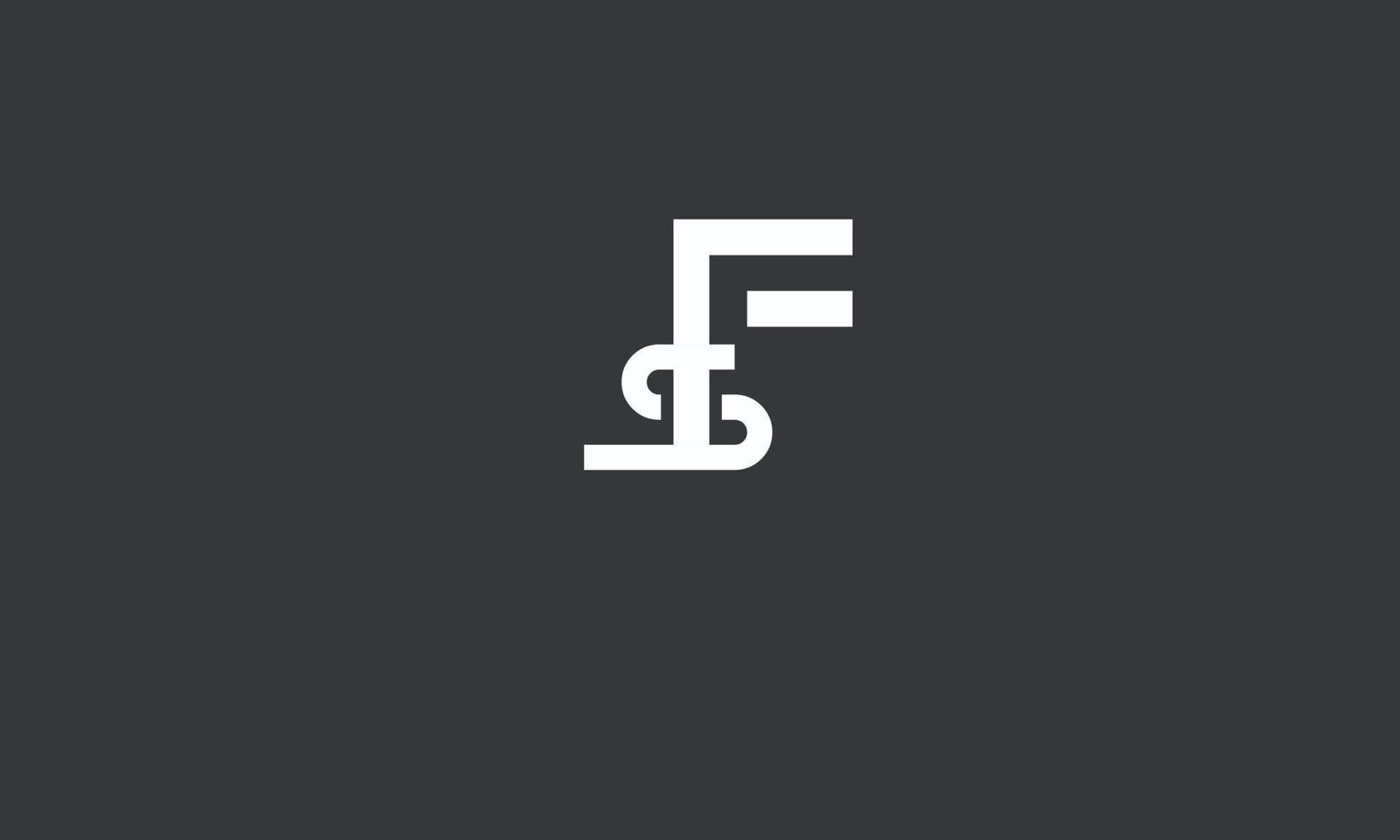 alphabet buchstaben initialen monogramm logo sf, fs, s und f vektor