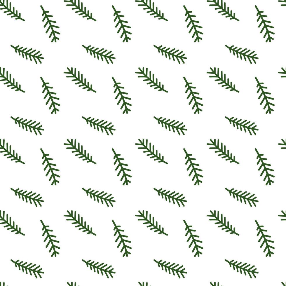 söt jul sömlös mönster. grön gran grenar på vit bakgrund. vektor illustration för vinter- firande. gran kvistar för jul och ny år.