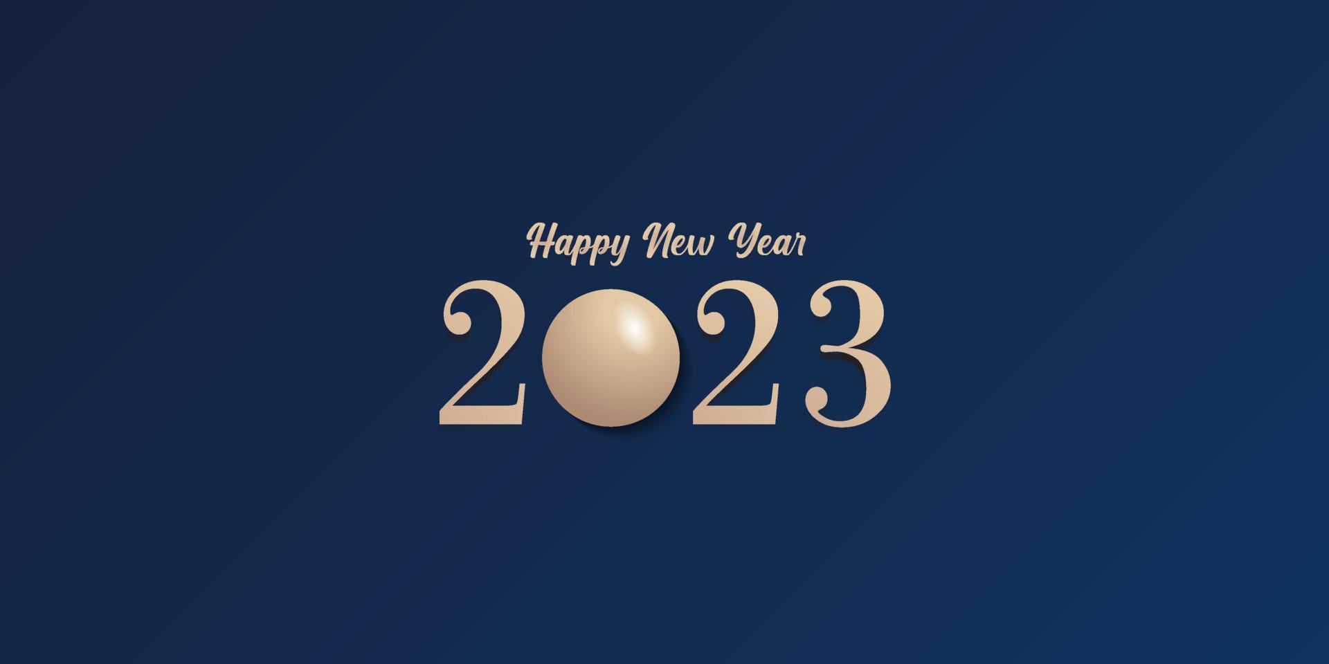 Frohes neues Jahr 2023 Vektorhintergrunddesign mit goldenen Perlenzahlen vektor
