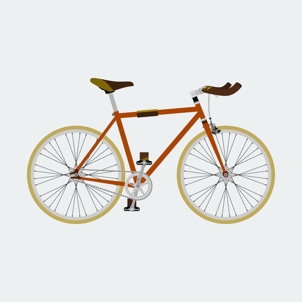 bearbeitbare, isolierte Seitenansicht Fixie Fixed Gear Fahrradvektorillustration für grünen Lebensstil in der städtischen Umgebung oder Sportradfahren im Zusammenhang mit Design vektor