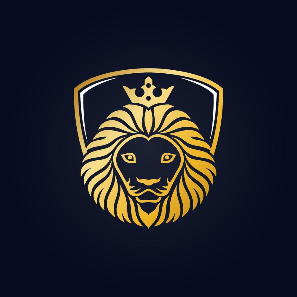 lejon kung ikon och logotyp. vektor illustration