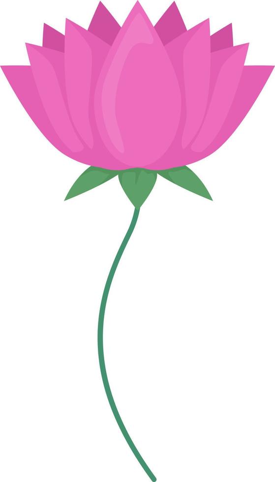 rosa blühende Blume halbflaches Farbvektorobjekt. bearbeitbares Element. Artikel in voller Größe auf weiß. Diwali-Dekoration. indische lotus einfache karikaturartillustration für webgrafikdesign und -animation vektor