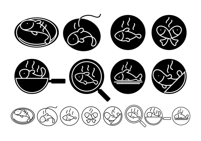 Fisch Fry Icons vektor