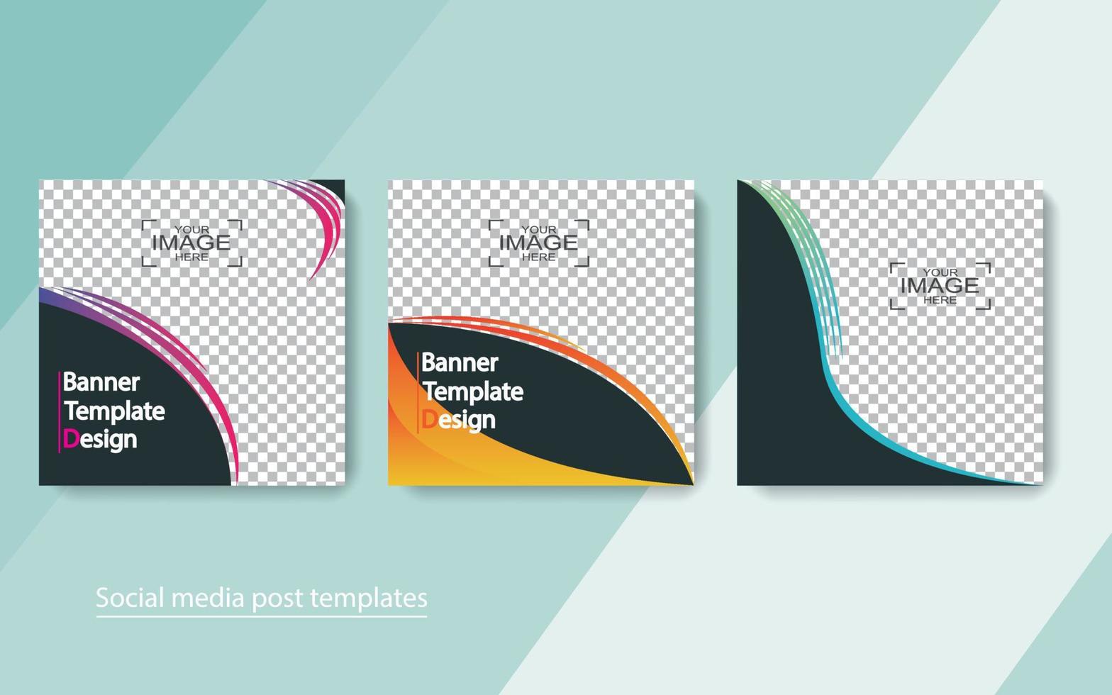 Set Banner Social Media Post Design. vektor