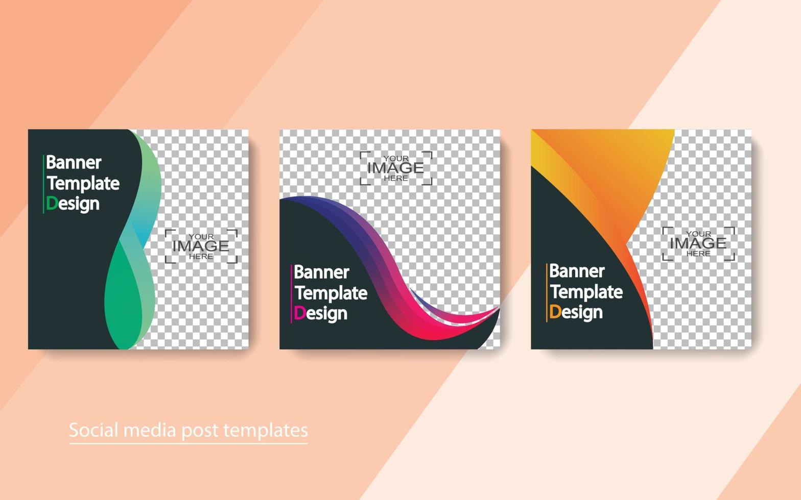 Set Banner Social Media Post Design. vektor