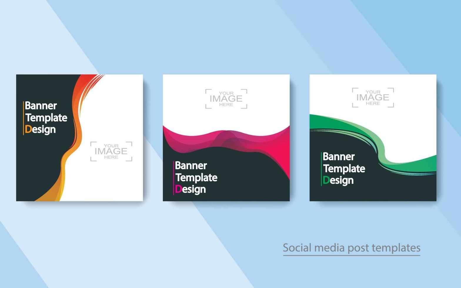 Set Banner Social Media Post Design. vektor