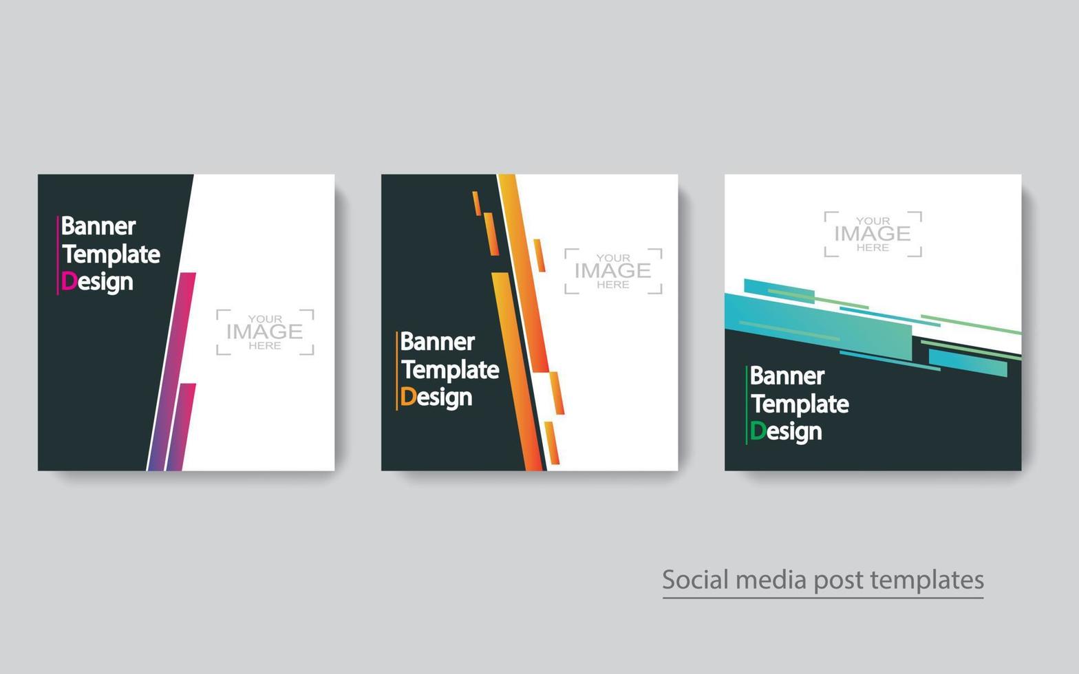 Set Banner Social Media Post Design. vektor
