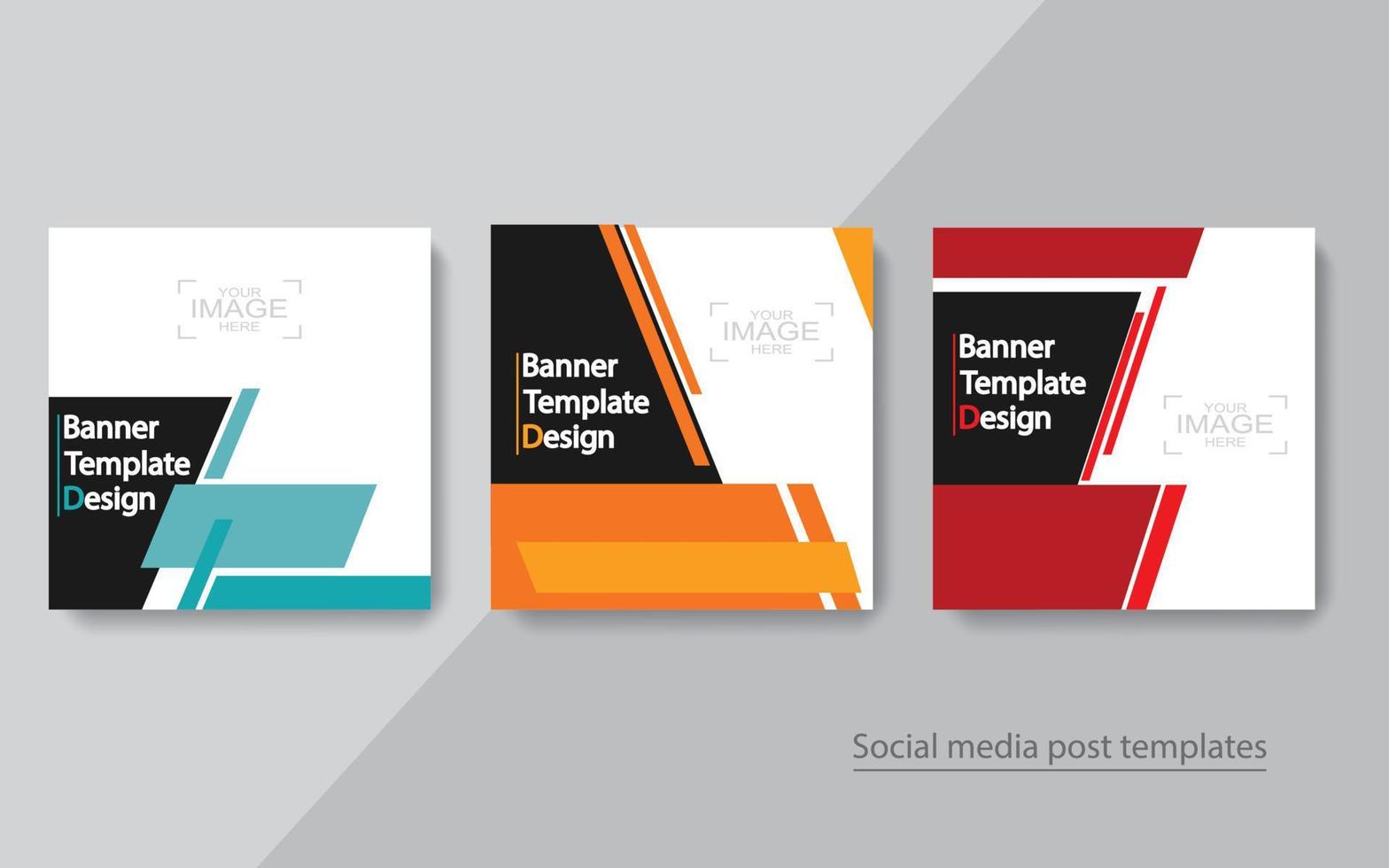 Set Banner Social Media Post Design. vektor