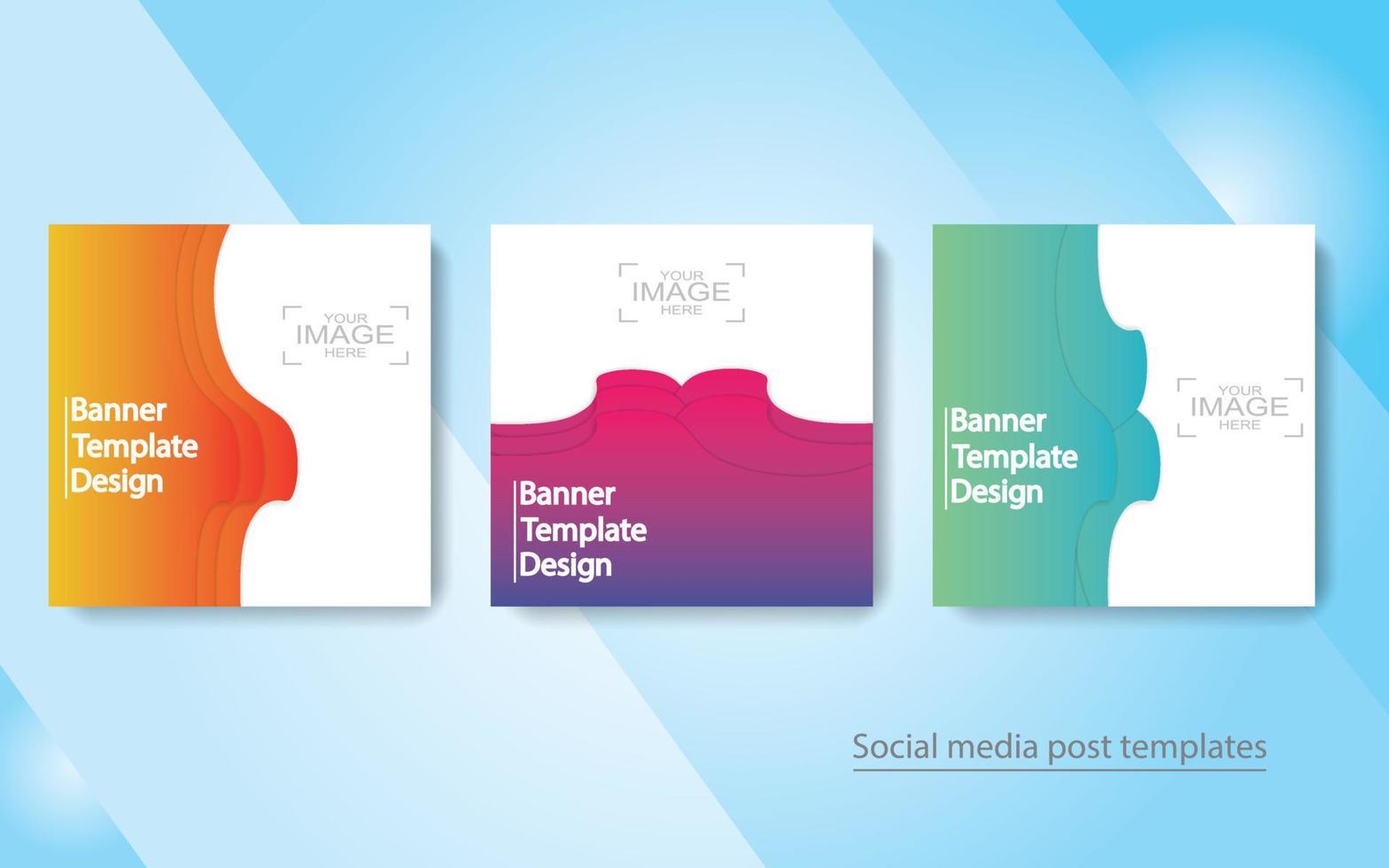 Set Banner Social Media Post Design. vektor