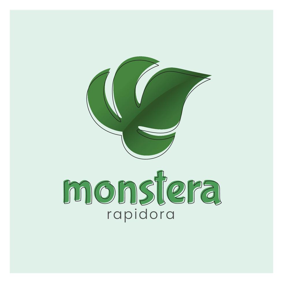 Logo-Vektor der Monstera-Blattpflanze. Zimmerpflanze einfaches Logo-Design vektor