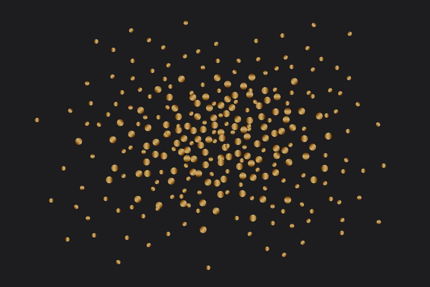 gyllene konfetti lyx festlig på svart bakgrund vektor