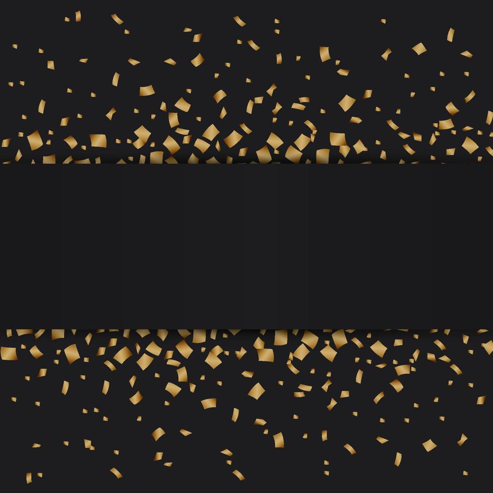 goldener konfetti-luxus festlich auf schwarzem hintergrund vektor
