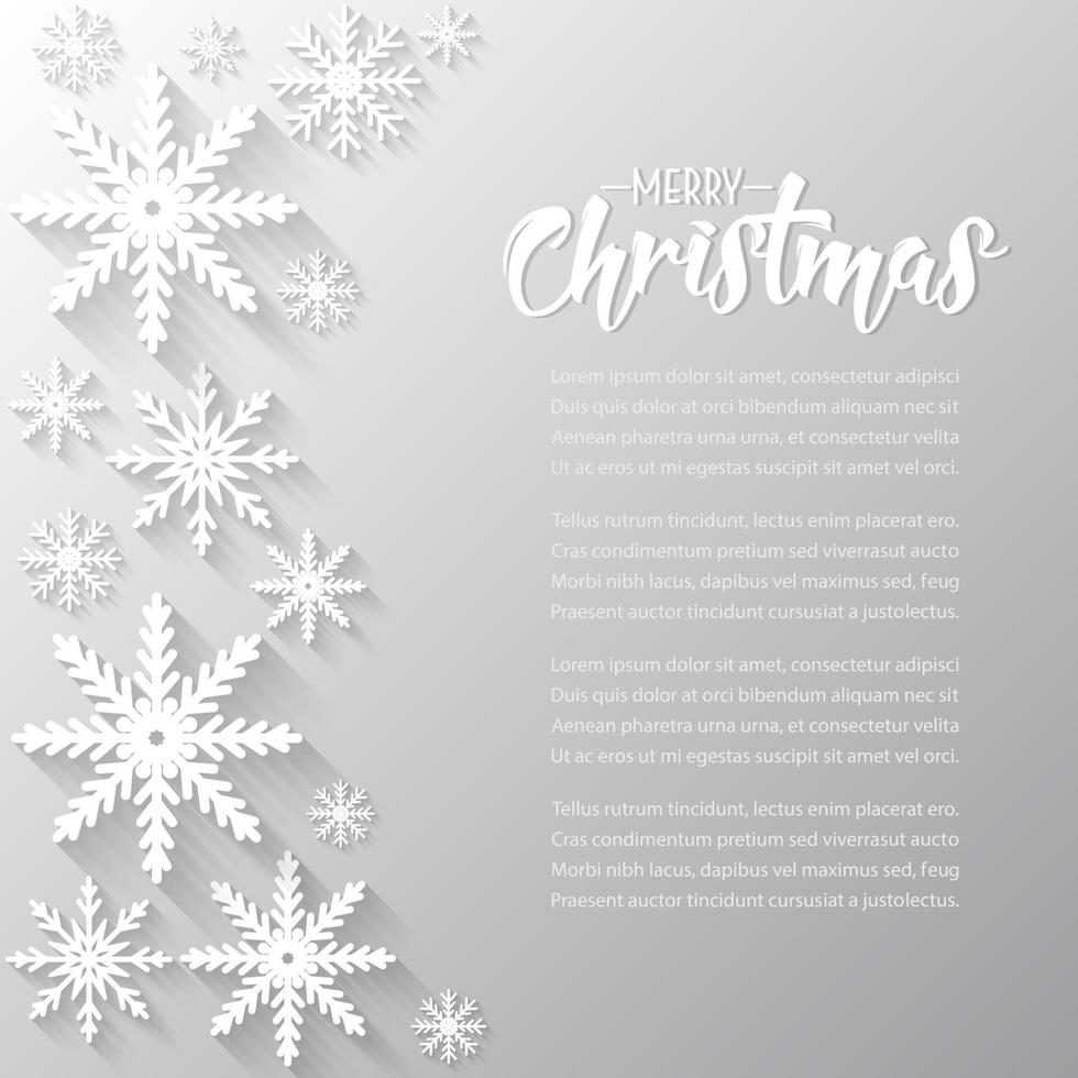 vektorillustration des weihnachtshintergrundes mit weißen schneeflocken vektor