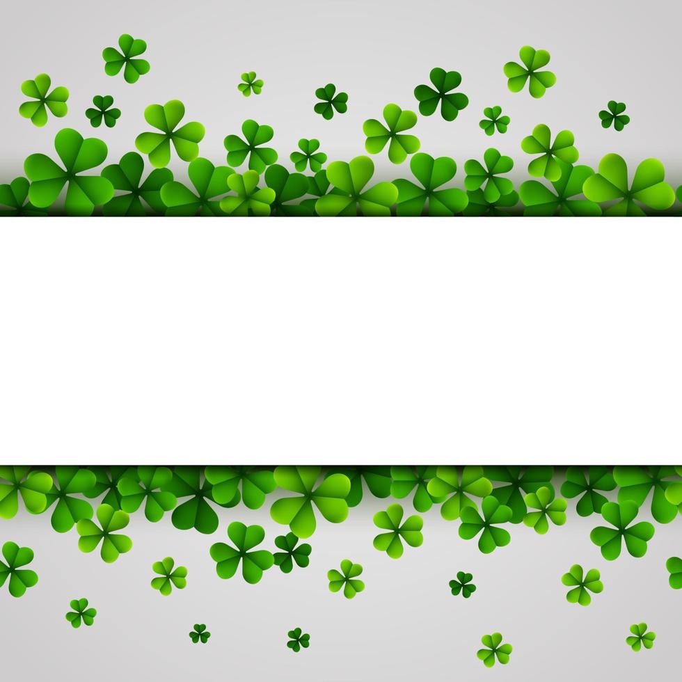 st. patrick's day banner mit grünen kleeblättern vektor