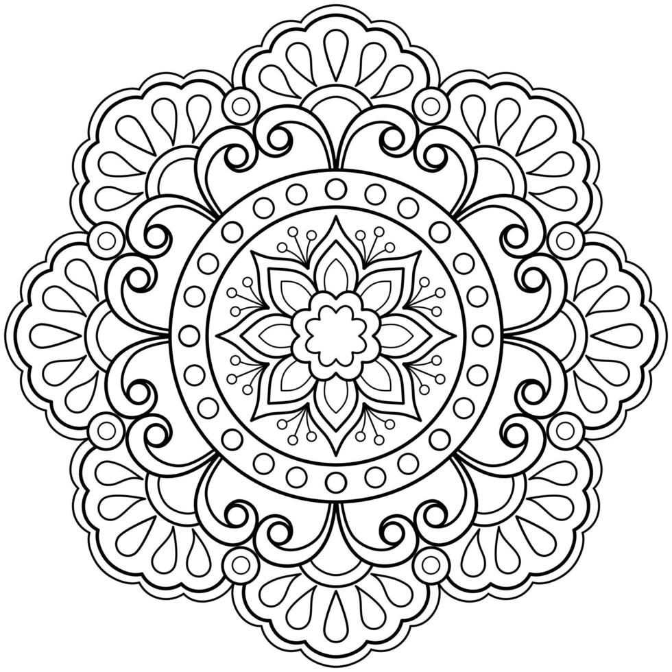 mandala digital art muster kunst an der wand malbuch spitzenmuster das tattoo design für eine tapete malen hemd und fliesen schablone aufkleber design dekorativer kreis ornament im ethnischen orientalischen stil vektor