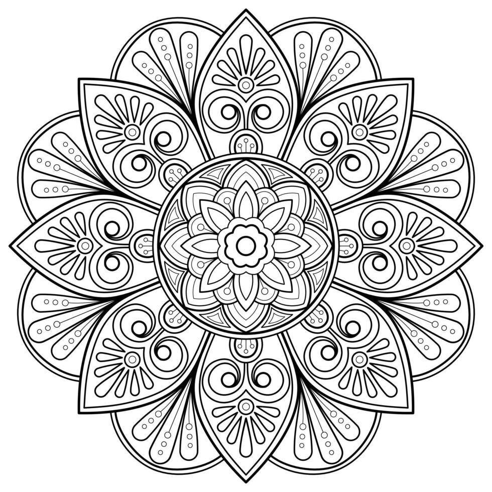 mandala digital konst mönster konst på de vägg färg bok spets mönster de tatuering design för en tapet måla skjorta och bricka stencil klistermärke design dekorativ cirkel prydnad i etnisk orientalisk stil vektor