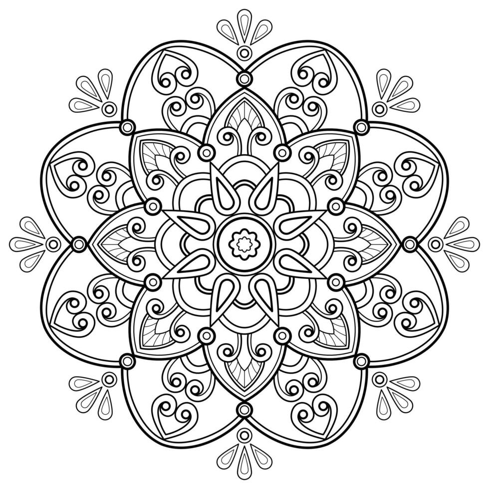 mandala digital art muster kunst an der wand malbuch spitzenmuster das tattoo design für eine tapete malen hemd und fliesen schablone aufkleber design dekorativer kreis ornament im ethnischen orientalischen stil vektor