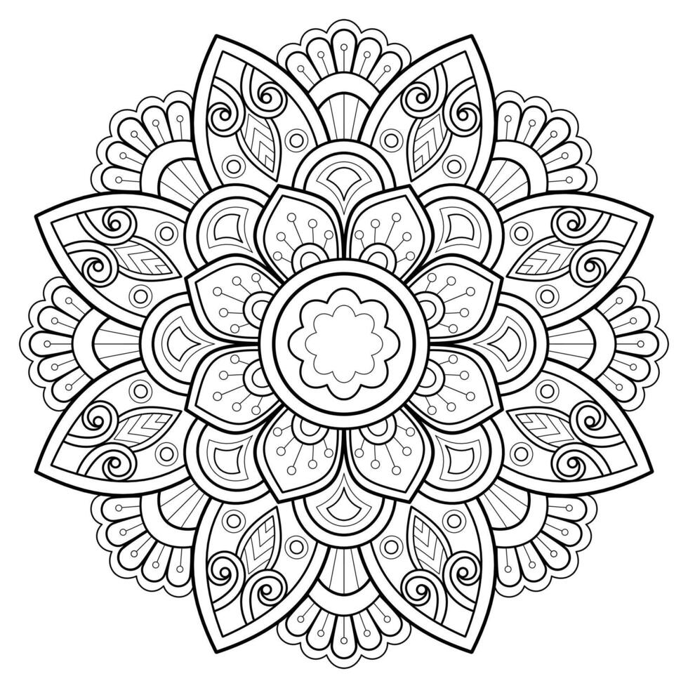 mandala digital konst mönster konst på de vägg färg bok spets mönster de tatuering design för en tapet måla skjorta och bricka stencil klistermärke design dekorativ cirkel prydnad i etnisk orientalisk stil vektor