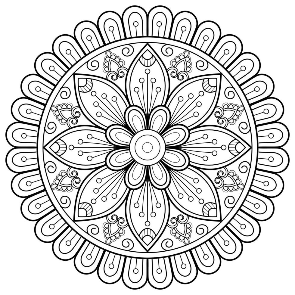 mandala digital konst mönster konst på de vägg färg bok spets mönster de tatuering design för en tapet måla skjorta och bricka stencil klistermärke design dekorativ cirkel prydnad i etnisk orientalisk stil vektor