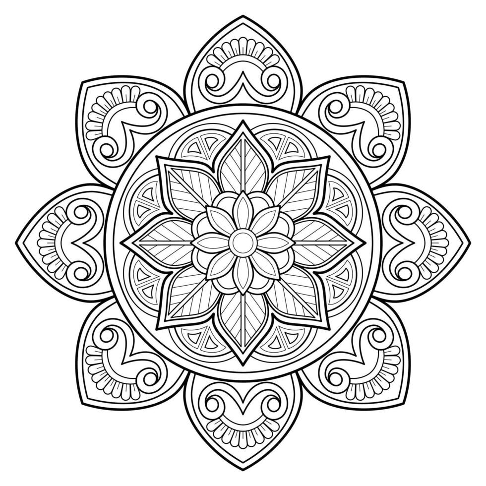 mandala digital konst mönster konst på de vägg färg bok spets mönster de tatuering design för en tapet måla skjorta och bricka stencil klistermärke design dekorativ cirkel prydnad i etnisk orientalisk stil vektor