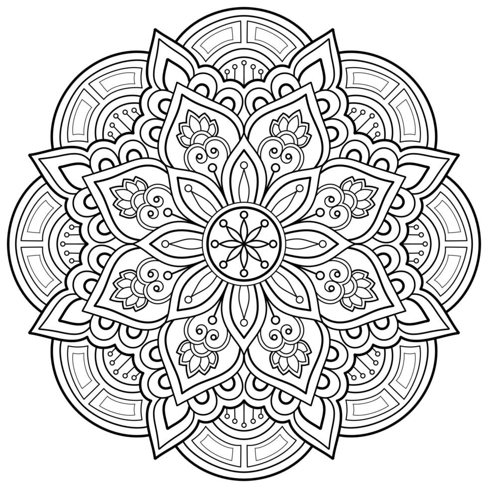mandala digital art muster kunst an der wand malbuch spitzenmuster das tattoo design für eine tapete malen hemd und fliesen schablone aufkleber design dekorativer kreis ornament im ethnischen orientalischen stil vektor