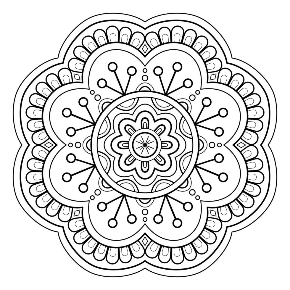 mandala digital konst mönster konst på de vägg färg bok spets mönster de tatuering design för en tapet måla skjorta och bricka stencil klistermärke design dekorativ cirkel prydnad i etnisk orientalisk stil vektor