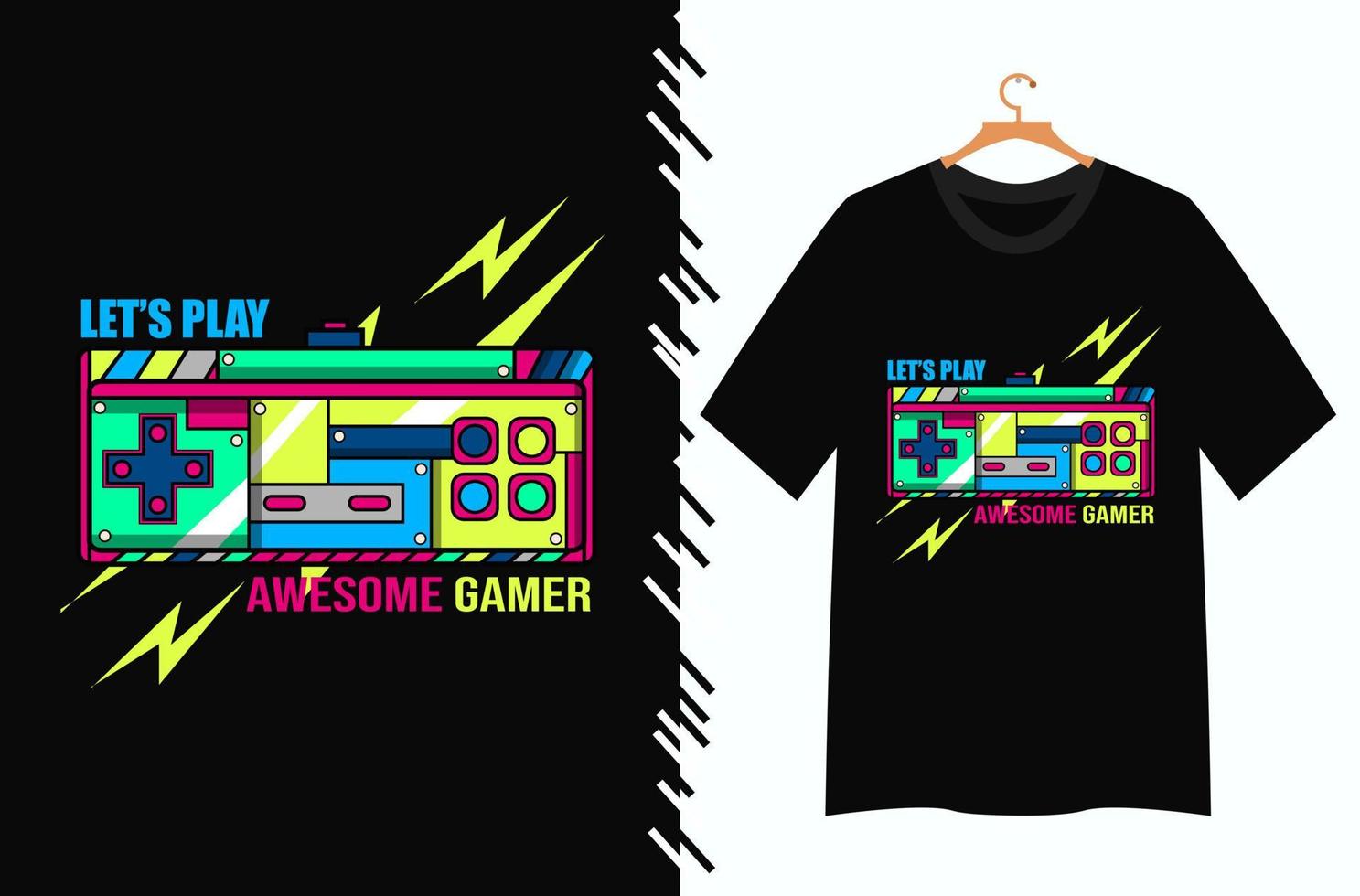 Gamer-Illustration für T-Shirt-Design vektor