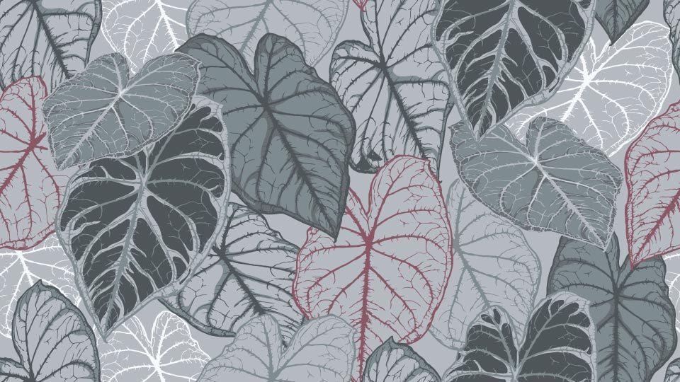 sömlösa mönster av tropiska bladverk vektor