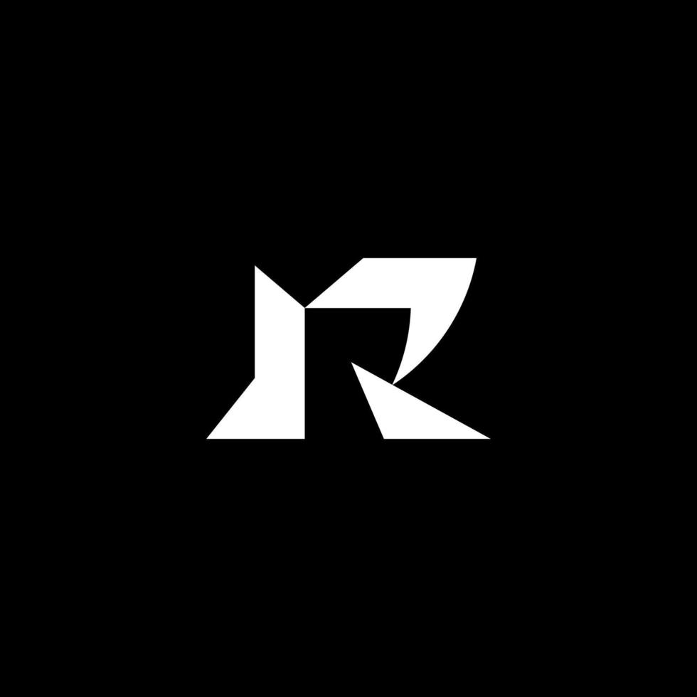 första baserad rena och minimal brev. r monogram logotyp mall. elegant lyx alfabet vektor design