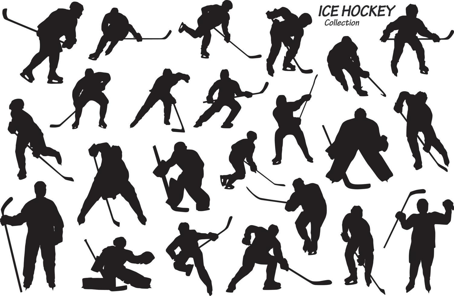 Eishockey-Silhouette-Set vektor