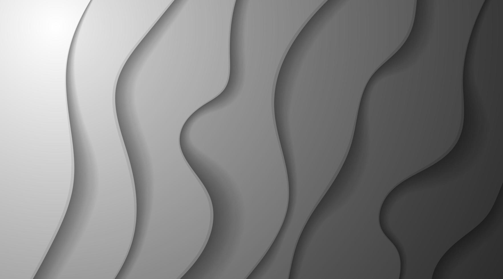 abstrakt lutning överlappande grå bakgrund med kurvlager vektor