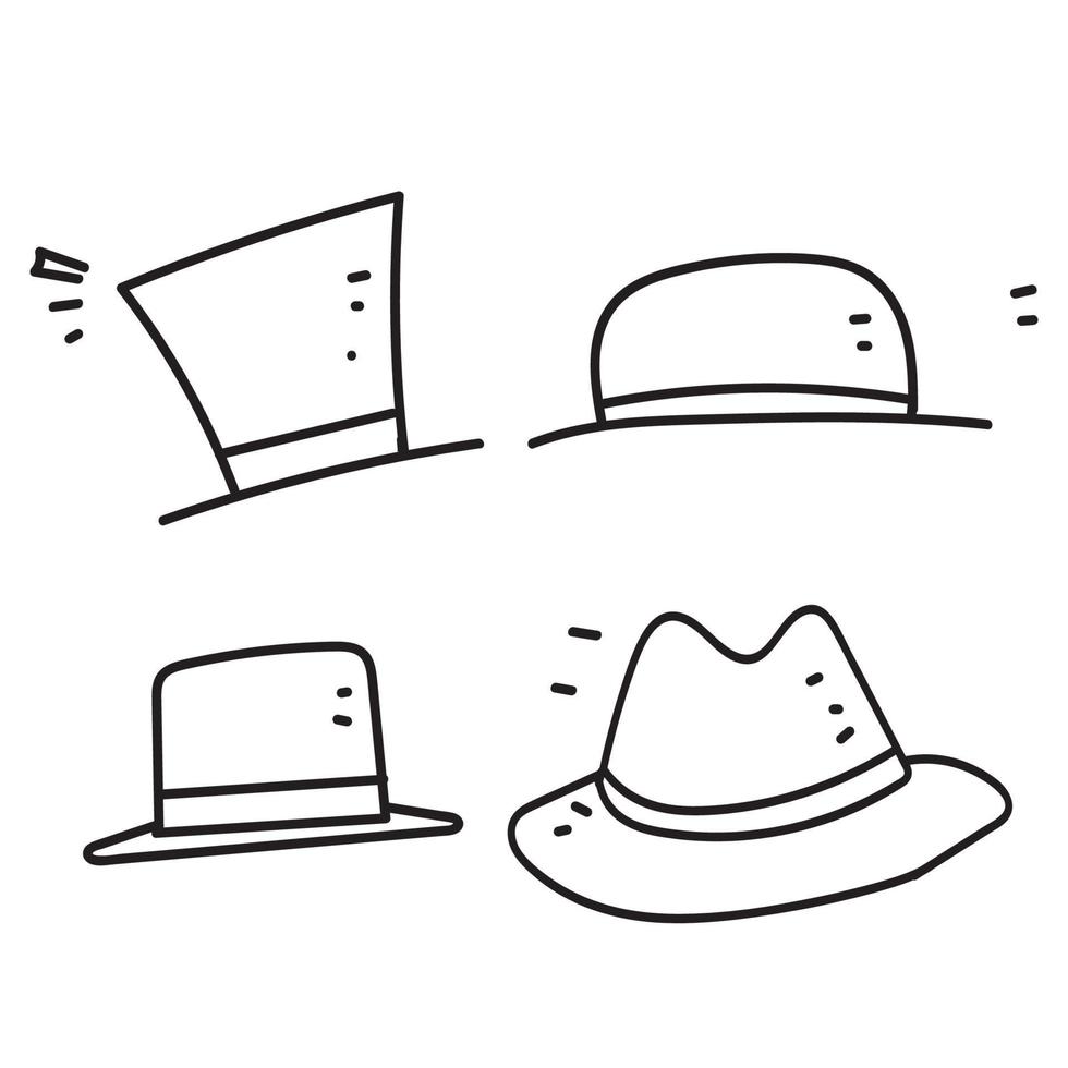 hand dragen klotter hatt illustration vektor isolerat