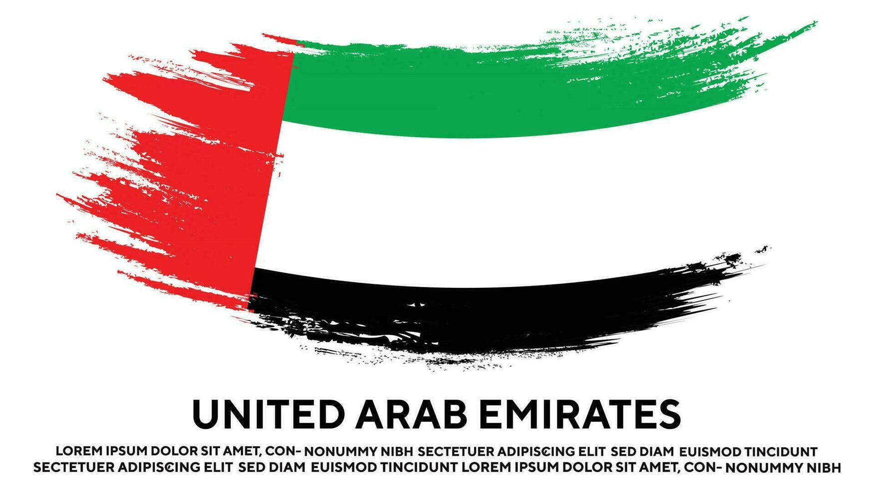 grunge textur bunte wellenstil vereinigte arabische emirate flagge design vektor
