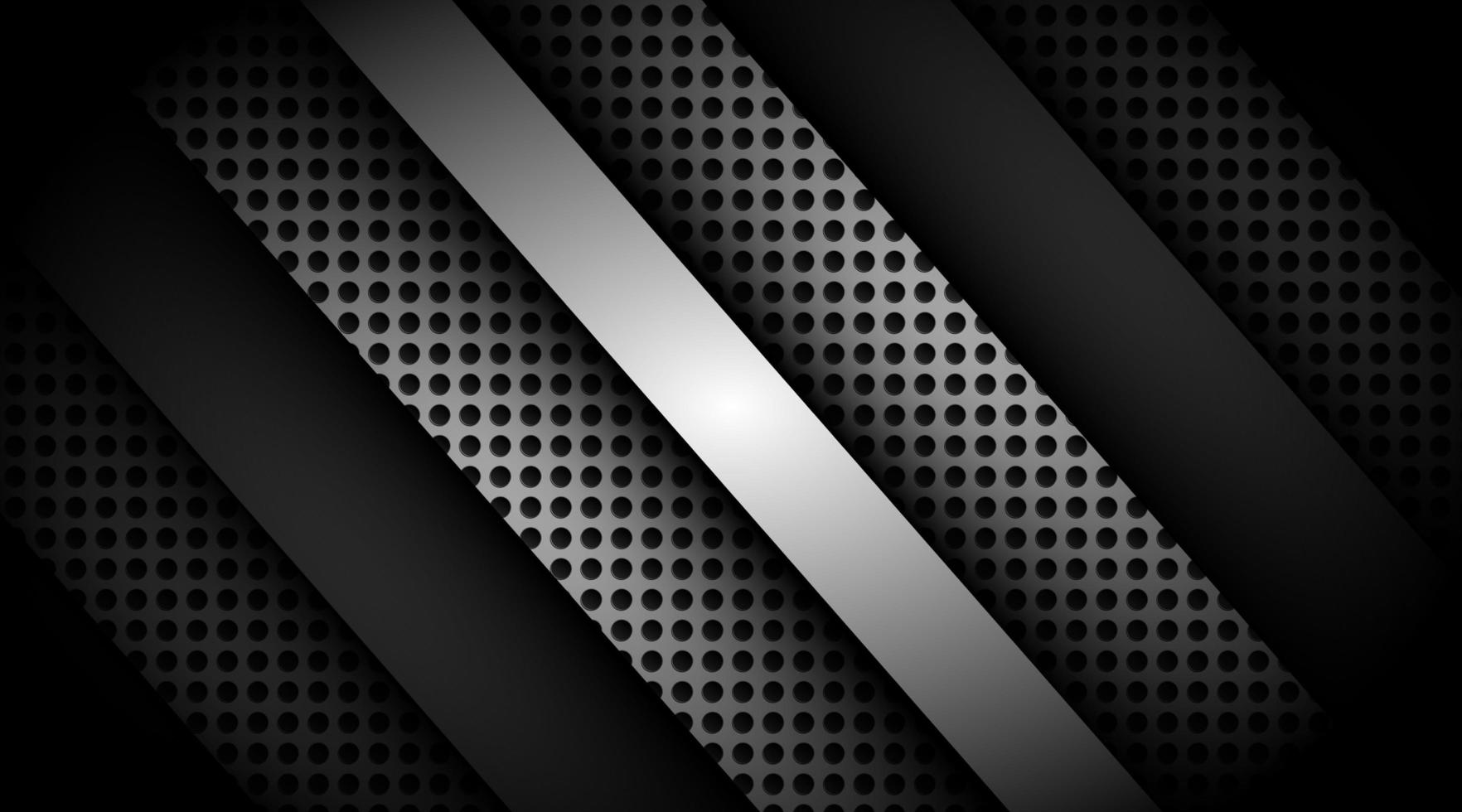 dunkles überlappendes 3d schwarz und grau mit silbernem Hintergrund vektor
