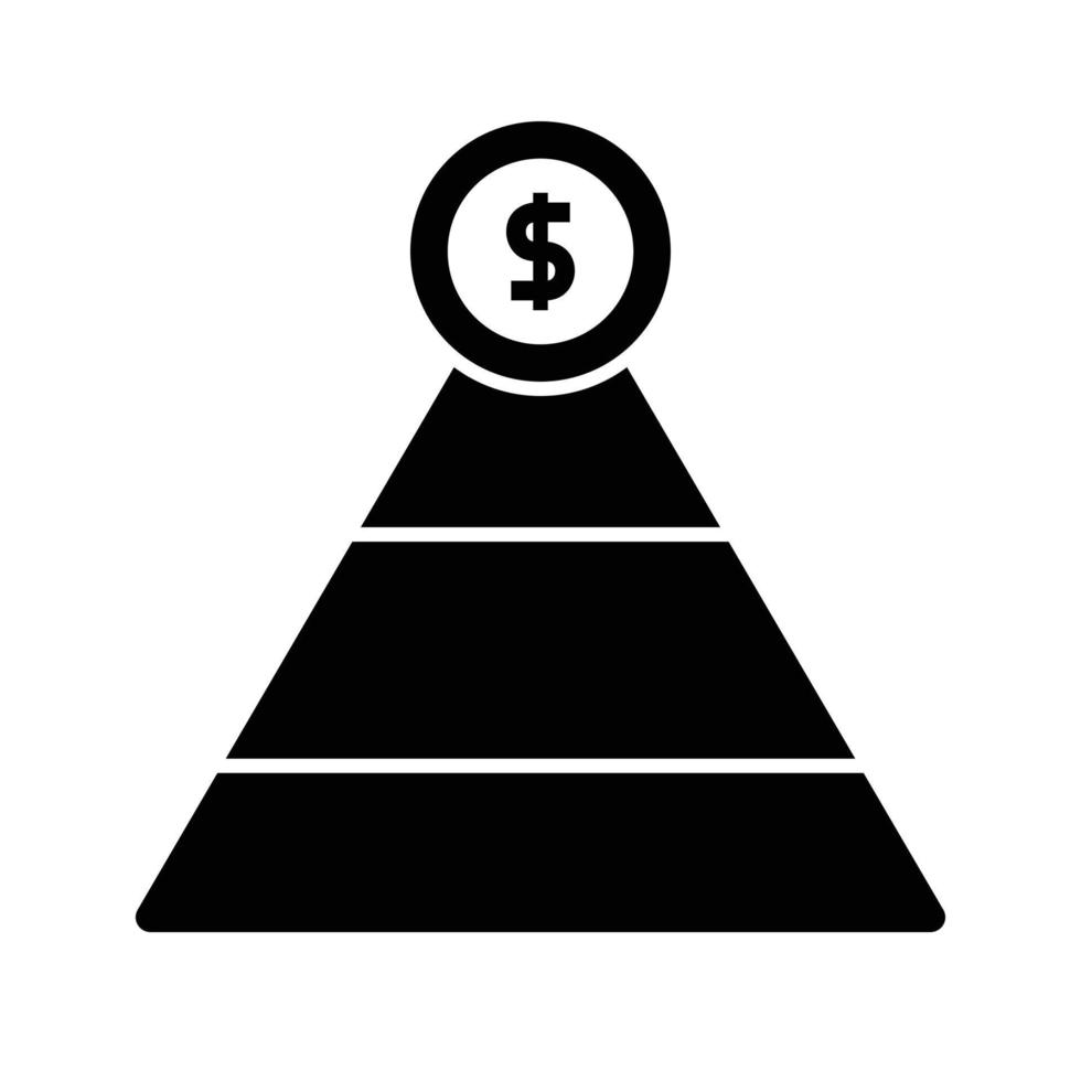 Schwarzes Pyramidendiagramm-Symbol, das für Ihr Finanzgeschäft geeignet ist vektor