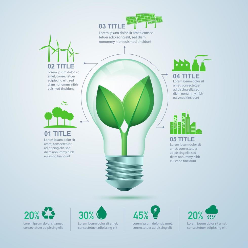 Infografiken zu grüner Energie vektor