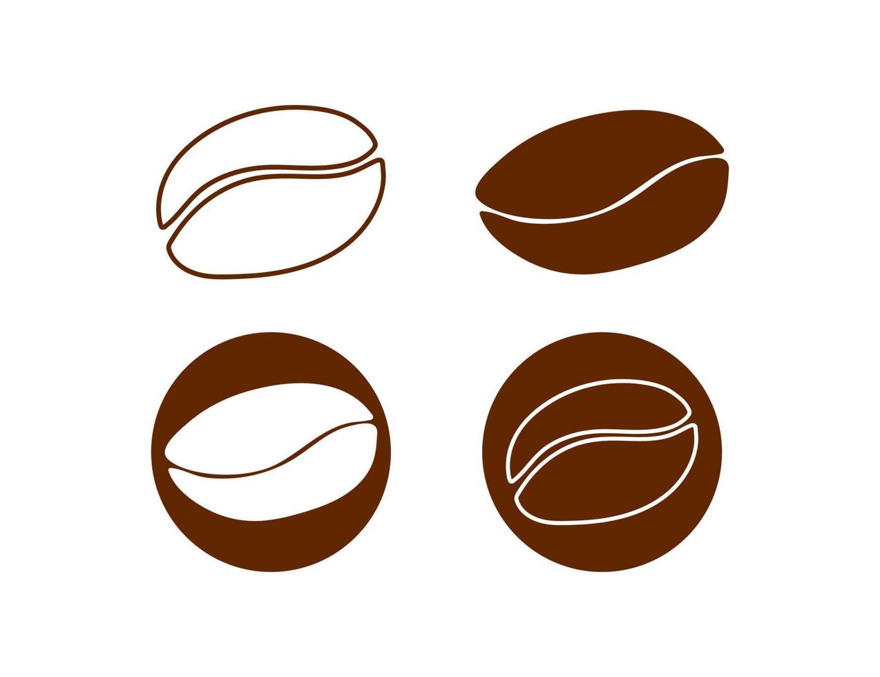 satz von kaffeebohnen symbol illustration vektor