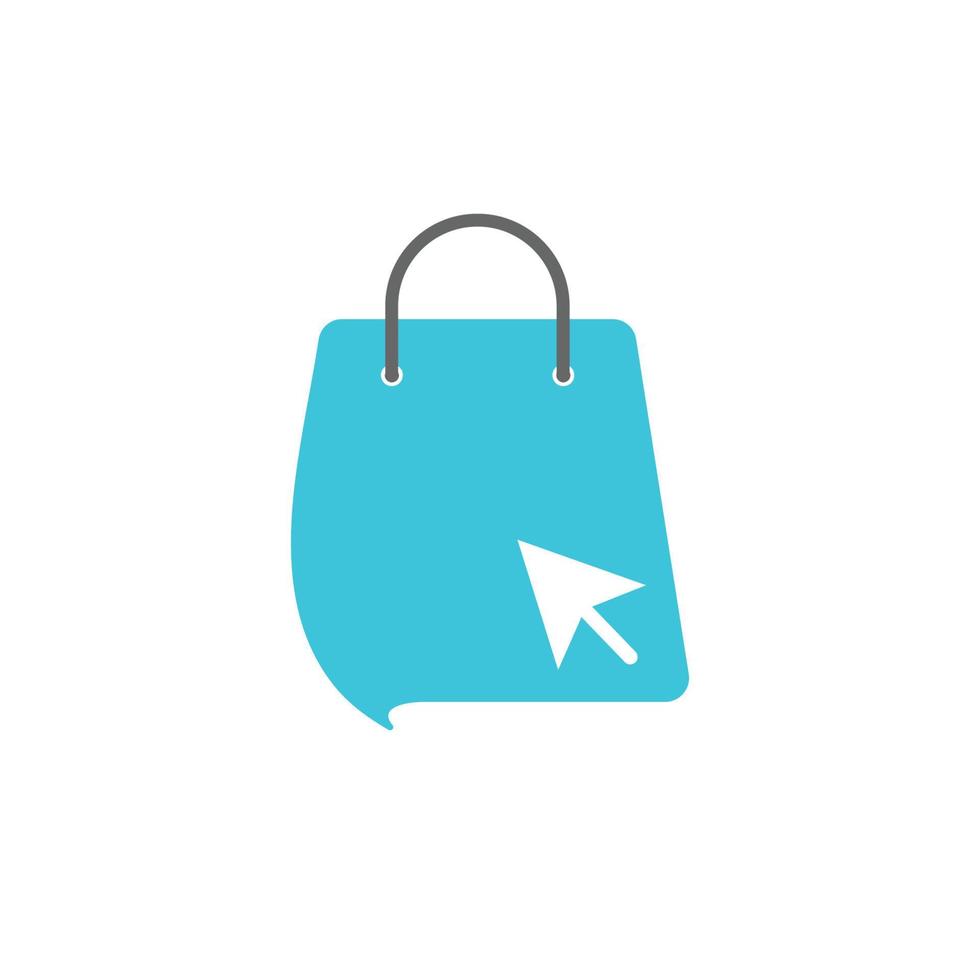 online-shop-logo mit einkaufstaschenillustration vektor