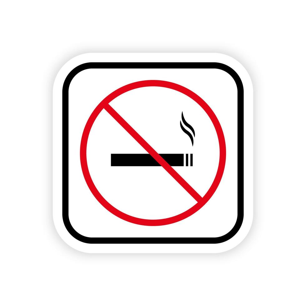 Verbotener Rauch Zigarette Silhouette Kreissymbol. Rauchtabak Nikotin Zigarettenverbot Symbol. isolierte Vektorillustration. vektor