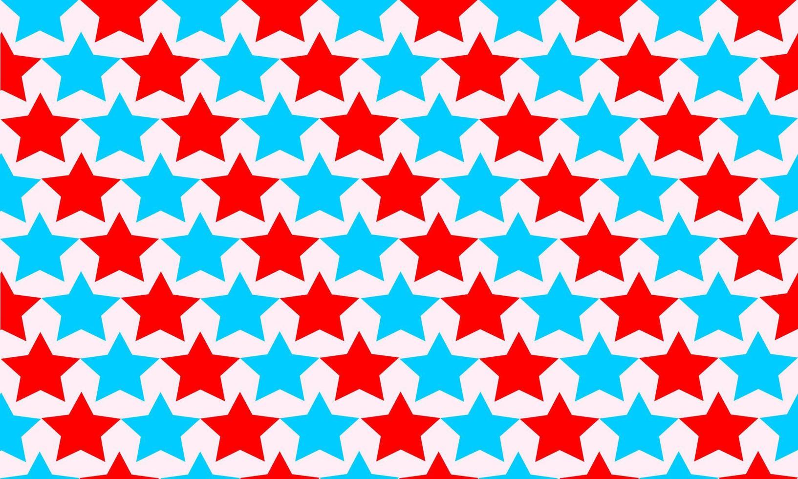 sömlösa abstrakta mönster med geometriska stjärnformer. vektor bakgrundsdesign. blå, röd på vit färg. papper, tyg, tyg, tyg, klänning, servett, omslag, utskrift, gåva, present, USA flaggkoncept