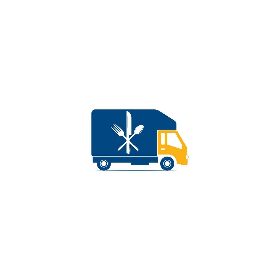 Food-Truck-Logo-Design-Vorlage. Logo-Design für die Lieferung von Lebensmitteln. vektor