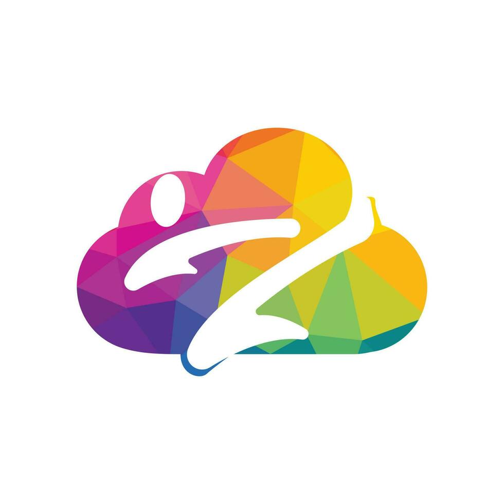 Karate-Sport mit Cloud-Vektor-Logo-Design. Kampfkunst-Logo-Konzept. vektor