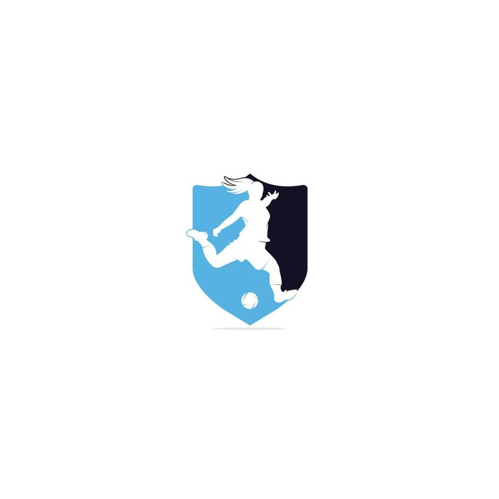 Frauen-Fußball-Club-Vektor-Logo-Design. Frauen-Fußball-Sport-Business-Logo-Konzept. vektor