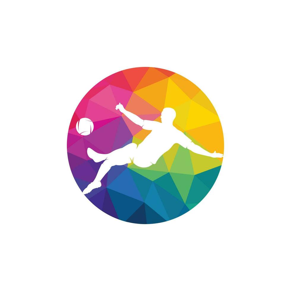 Fußball- und Fußballspieler-Mann-Logo-Vektor-Design. vektor