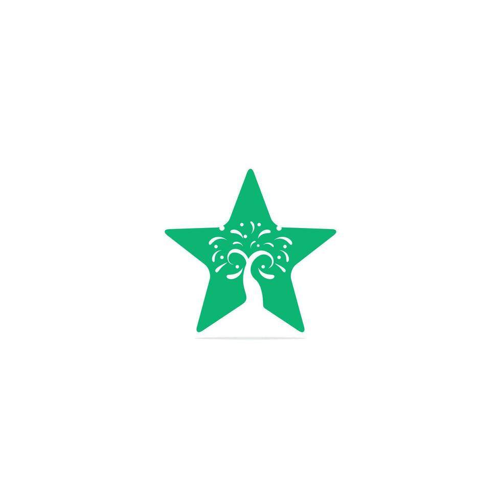 färgrik stjärna träd vektor logotyp design.
