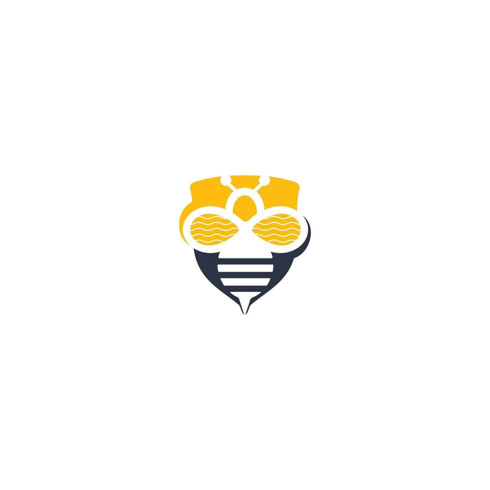 bi logotyp design, bi logotyp, begrepp för honung paket design. bi logotyp mall vektor ikon illustration design.
