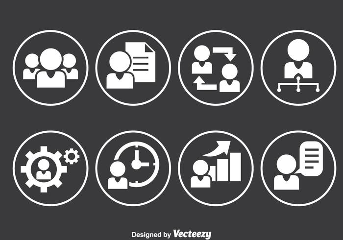 Menschen Working Circle Icons vektor